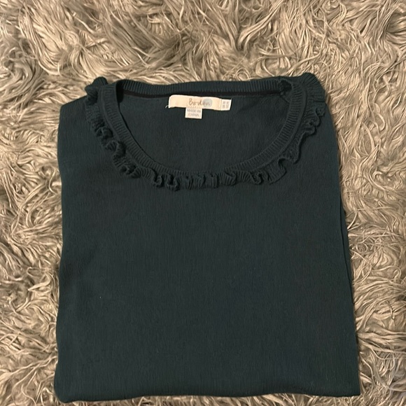 BODEN Ruffle Evergreen Woolblend Lightweight Sweater SzXL GUC - Picture 6 of 14